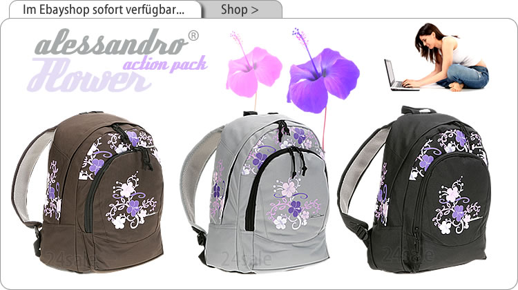 Rucksack FASHION FLOWER Schulrucksack Pink Bag NEU Grau  