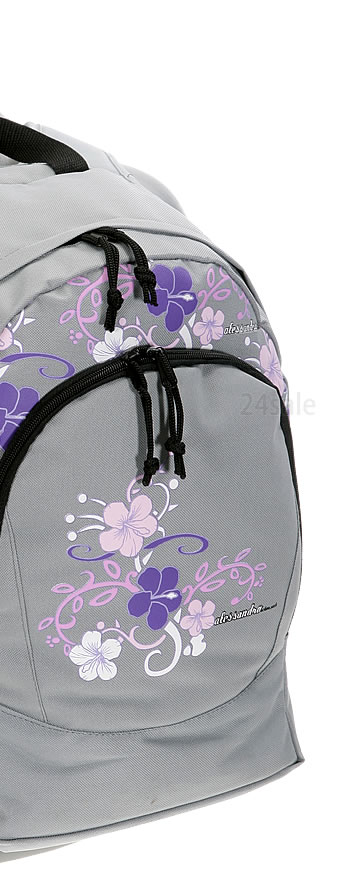 Rucksack FASHION FLOWER Schulrucksack Pink Bag NEU Grau  