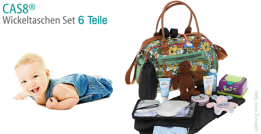 baby wickeltasche cas8 fleur nature 5 teile wickel komplett set 6 