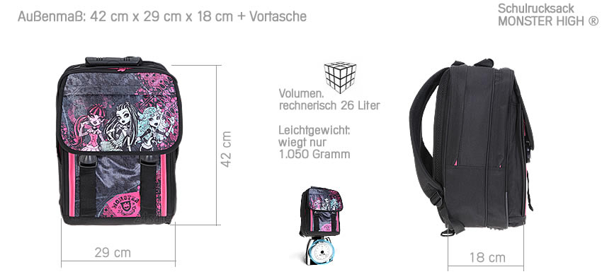 Schulrucksack XL MONSTER HIGH Rucksack Schultasche Ranzen 2