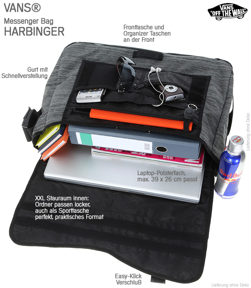 Messenger Tasche VANS HARBINGER XL Schultertasche Laptoptasche [Fach 